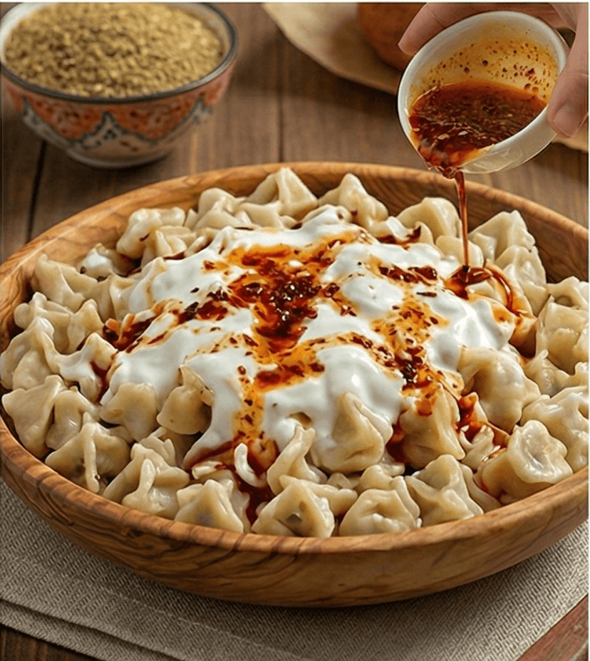 Manti with Yogurt & Butter Sauce